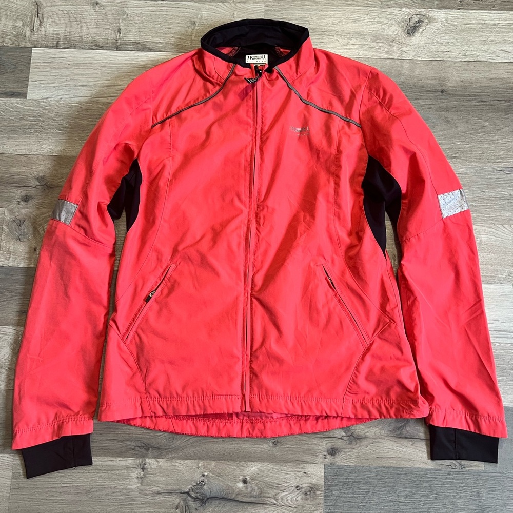Running Room Fit Wear Running Jacket - Coral Red Reflective woman’s size medium